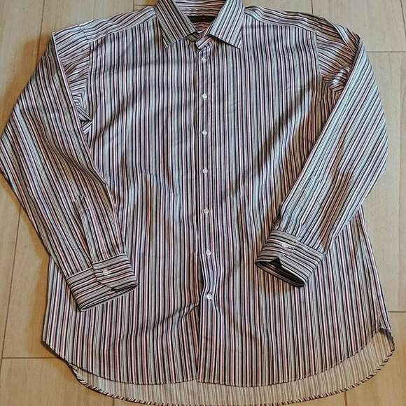 Etro Wild Striped Long Sleeve Shirt EU 46/ 18 x 37 - Picture 2 of 3